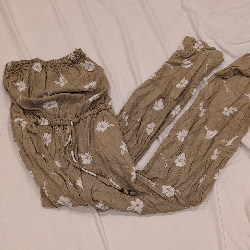 Floral Tan Women's Jumpsuit